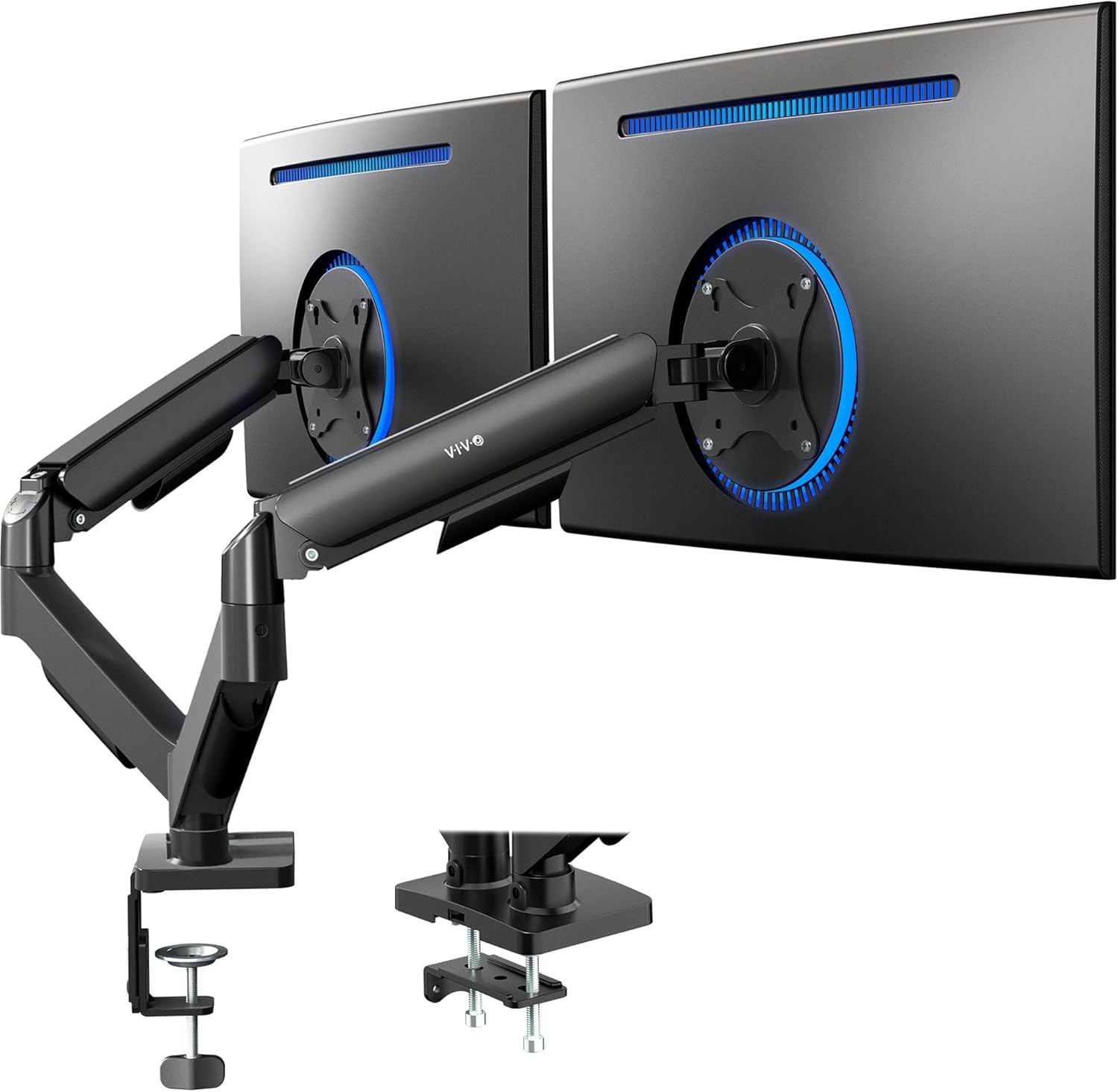 Dual Monitor Stand, Fully Adjustable Arms for 17 to 32 inch Screens