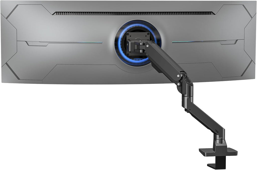 Heavy Duty Monitor Arm Aluminum Single Gas Spring Monitor Arm Suit for Flat/Ultrawide/Cruved Screen