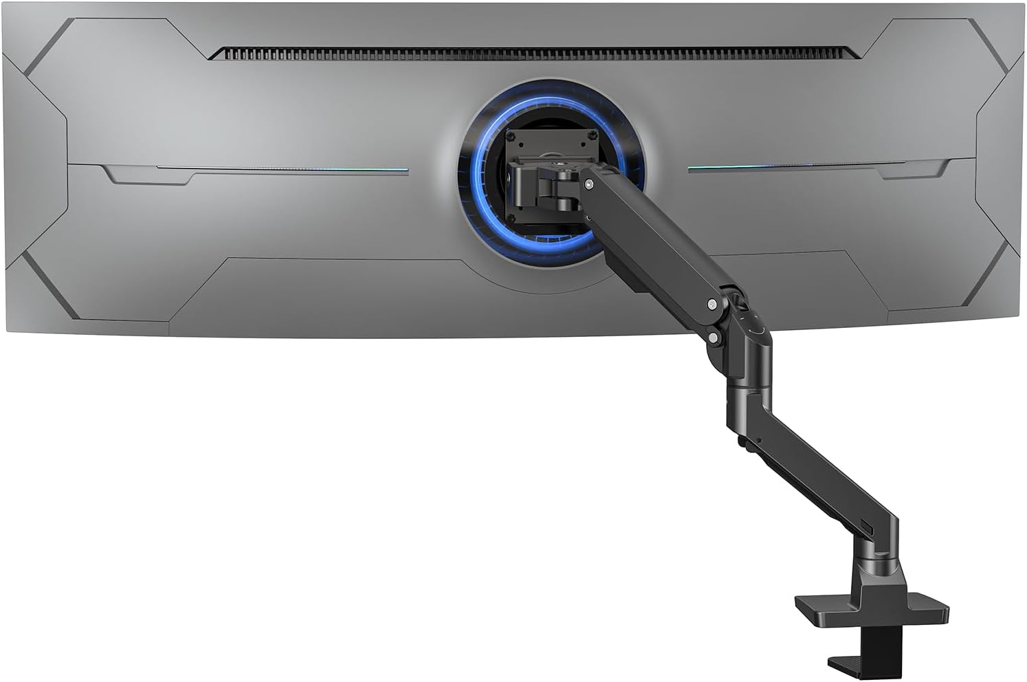 Heavy Duty Monitor Arm Aluminum Single Gas Spring Monitor Arm Suit for Flat/Ultrawide/Cruved Screen