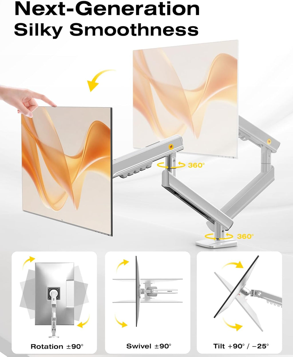 NB Single Computer Monitor Mount, Monitor Stand fits up to 32 Inch