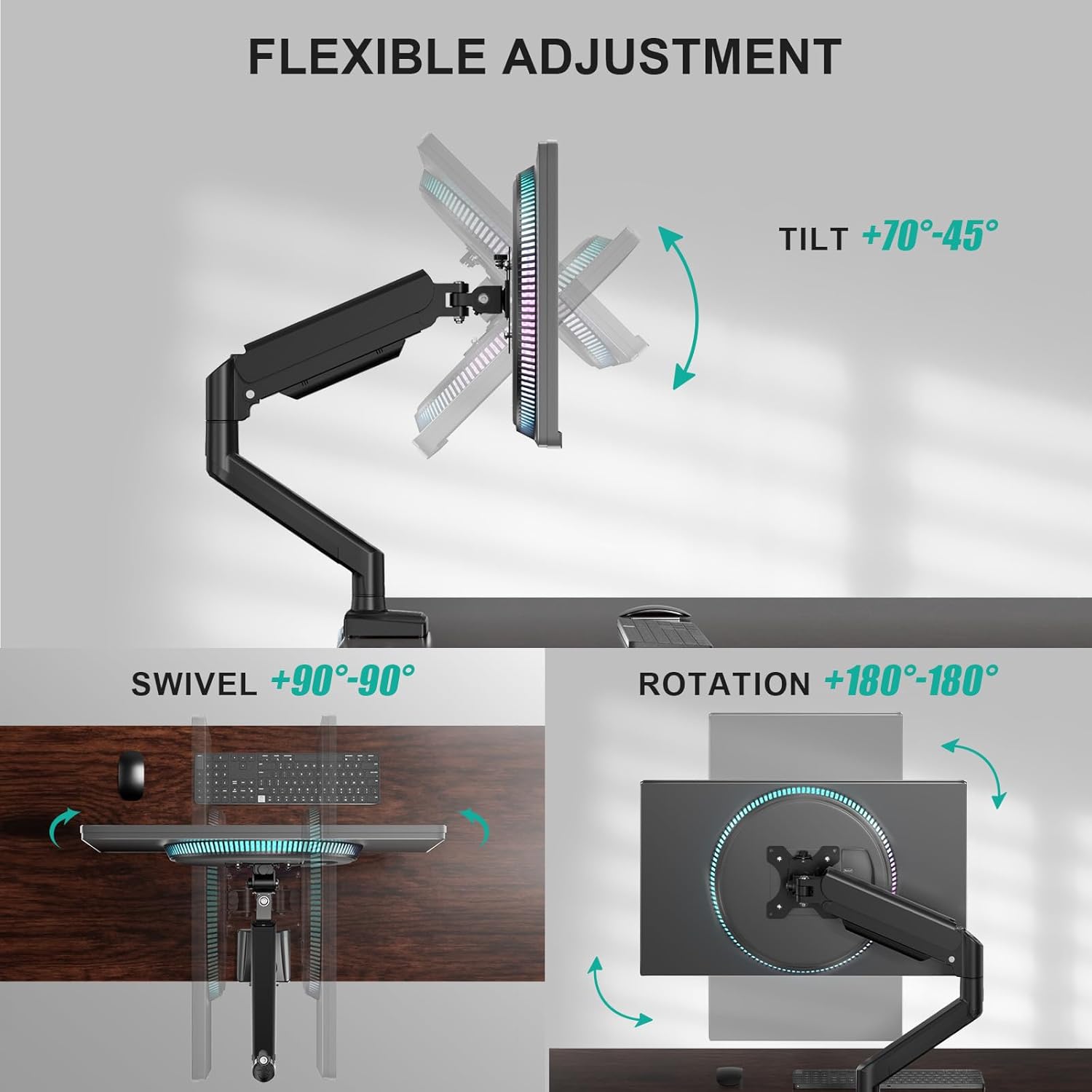WALI Single Monitor Mount for 13-34 inch Screens