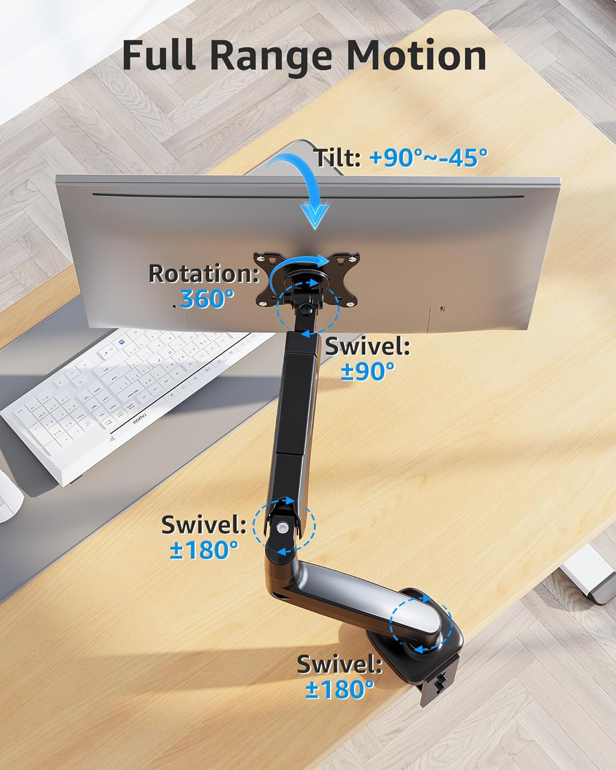 Single Monitor Desk Mount Holds Screen up to 32 inch