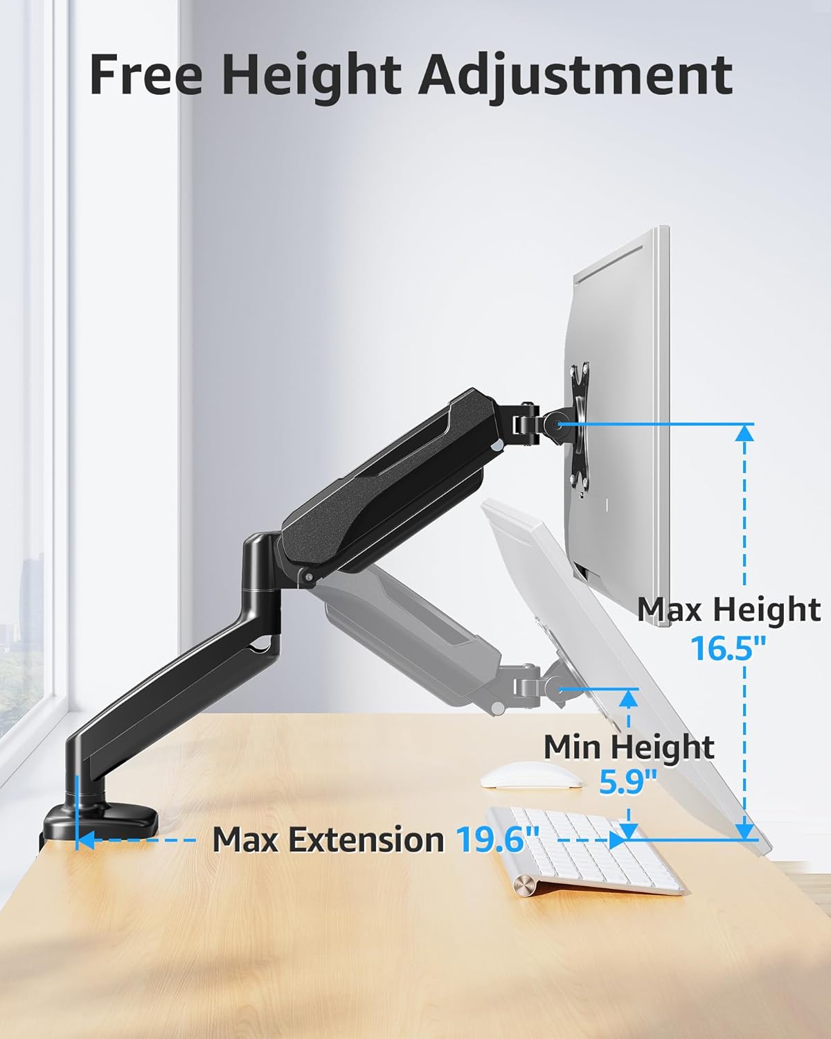 Single Monitor Desk Mount Holds Screen up to 32 inch